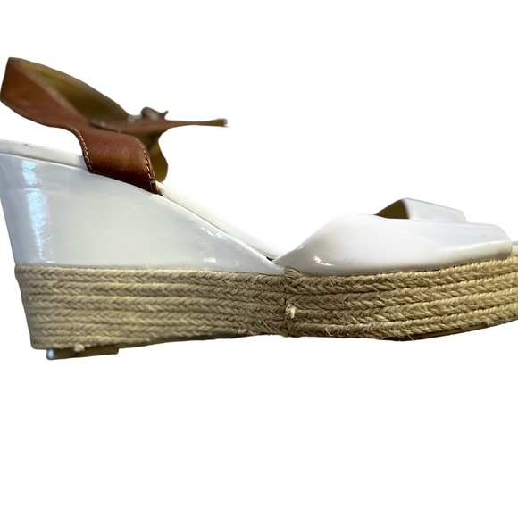 Lane Bryant Shoes - Lane Bryant WhitePatent Leather Platform Wedges